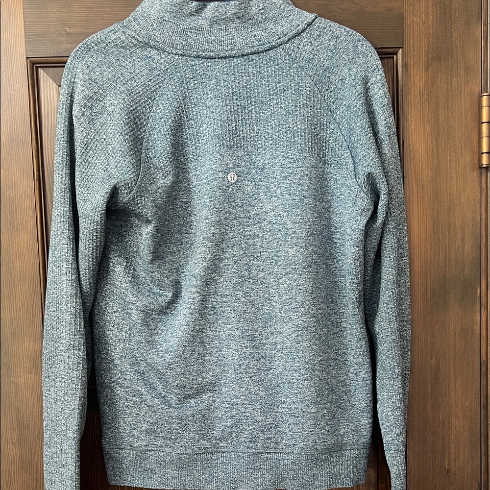 Lululemon Heathered Quarter-Zip Pullover Sweater - Blue - Size 8 - Picture 6 of 6
